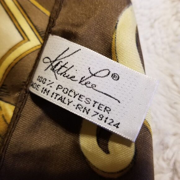 Kathie Lee Vintage Made In Italy Square Scarf Floral Mosaic - Picture 7 of 7